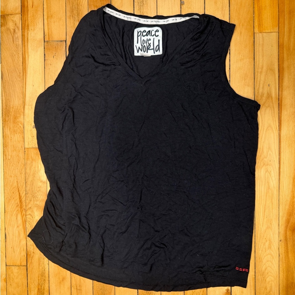 Peace Love World Black Tank Top